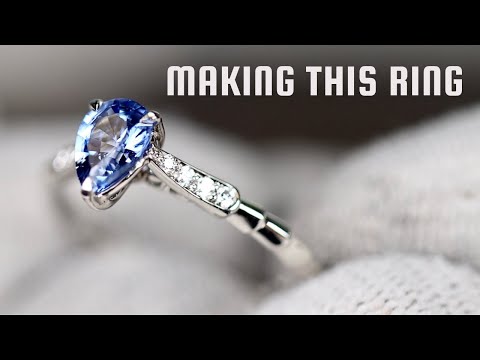 MAKING A SAPPHIRE AND DIAMOND RING IN PLATINUM