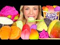 ASMR MUKBANG Viral Frozen Fruit Ice Cream Dragon Fruit Peach Mango Kiwi Avocado Eating Sounds 먹방
