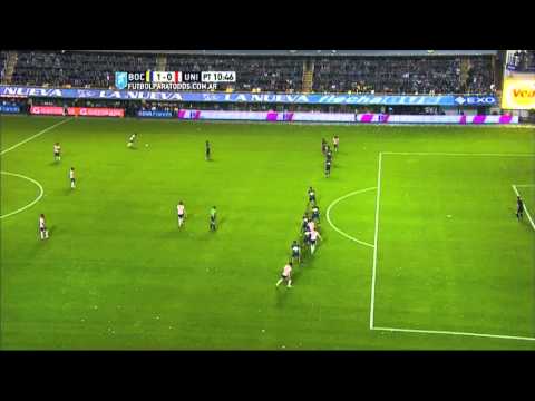 Se lo perdió abajo del arco.Boca 1 Unión 0.Fecha 19.Torneo Primera División 2015.FPT