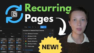 - Bonus: Nesting Databases into Recurring Pages（00:15:31 - 00:20:27） - Huge NEW Notion Update! First Look at Recurring Tasks ✨ (calendar view tutorial)