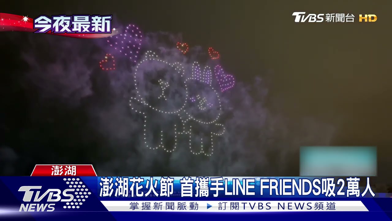 熊大、莎莉飛上天 澎湖花火節煙火秀美爆