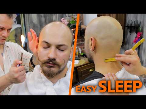 SHAVING TO SLEEP | Amazing Barber Treatment and ASMR HEAD MASSAGE