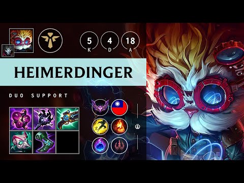 Heimerdinger Support vs Pyke: Killing spree - TW Master Patch 14.18