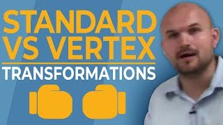 What are the transformations of vertex form of a quadratic compared to standard form