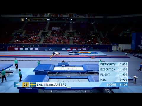 AABERG Maans (SWE) M - 2022 Trampoline Worlds, Sofia (BUL) - Q Trampoline Exercise 2