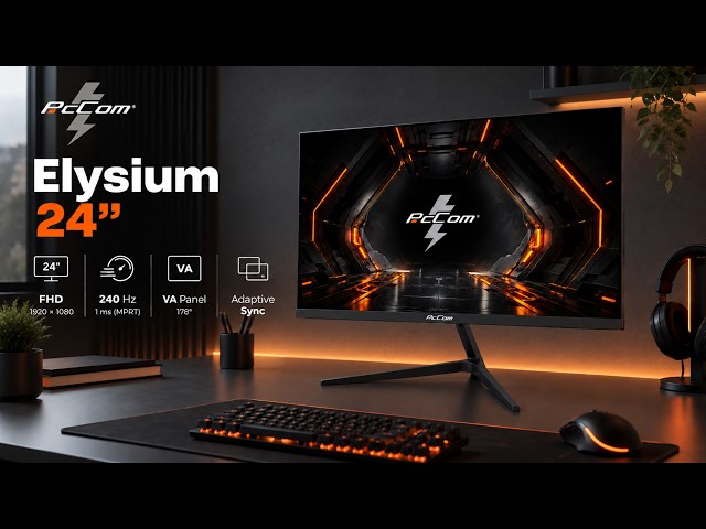 Monitor PcCom Elysium 24 VA Full HD 240Hz VA HDR10 Adaptive Sync 1ms video