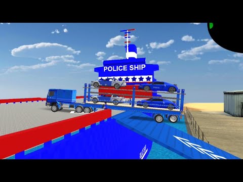 US Police Car Transporter Driving | Truck | Ship | Cargo | Android Gameplay