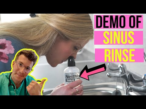 How to use NeilMed Sinus Rinse at home for nasal irrigation - including practical demonstration