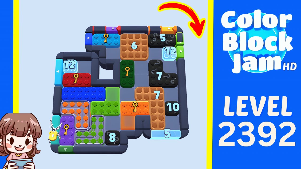 Руководство по уровню 2392 - Решение Color Block Jam
