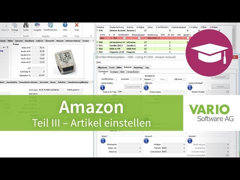 Amazon-Schnittstelle an VARIO 8 Warenwirtschaft anbinden - Artikel einstellen | Tutorial #3