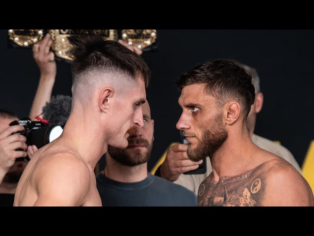 MMAtown blog post image: OKTAGON 79 Official Weigh-In (Brno): Kalasnik vs Surdu Welterweight Title Face-Offs