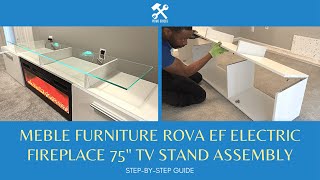 Meble Furniture ROVA Fireplace TV Stand Assembly (Aiyah TV Stand for TVs up to 70 with Fireplace)
