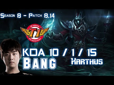 SKT T1 Bang KARTHUS vs VARUS Bot Lane - Patch 8.14 KR Ranked