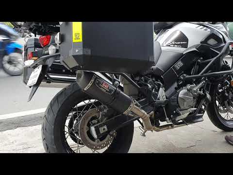 Suzuki Vstrom 650 with Yoshimura R77 full real carbon 420mm sound check