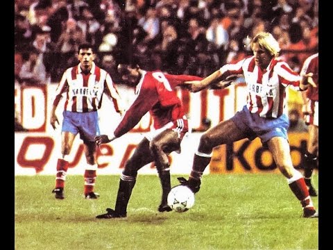 1991/92.- Atlético Madrid 3 Vs. Manchester United FC 0 (Octavos Ida - Recopa Europa)