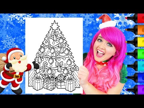 Coloring A Christmas Tree & Presents Holiday Coloring Page Prismacolor Markers | KiMMi THE CLOWN Video