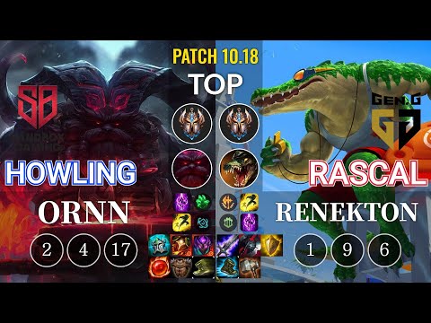 SB Howling Ornn vs GEN Rascal Renekton Top - KR Patch 10.18
