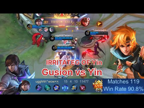 Gusion VS TRASHTALKER Yin | Gusion NEW BEST BUILD & EMBLEM 2025 IRRITATED OF GETTING ONLY YIN)