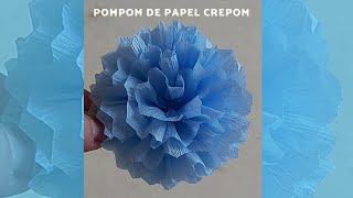 #shorts DIY Pompom de Papel Crepom (paper crepe flowers)