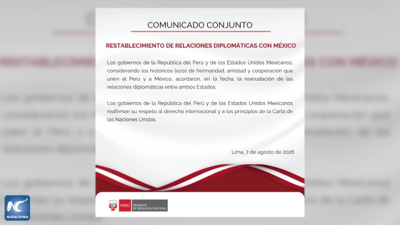 Perú anuncia restablecimiento de relaciones diplomáticas con México