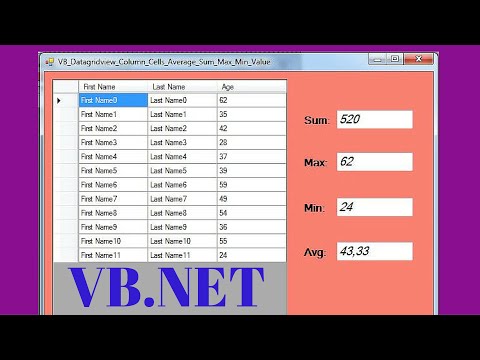 VB.NET - How To Get The DataGridView Column Max, Min, Sum, Average Value Using VB NET [ With Code ] Video