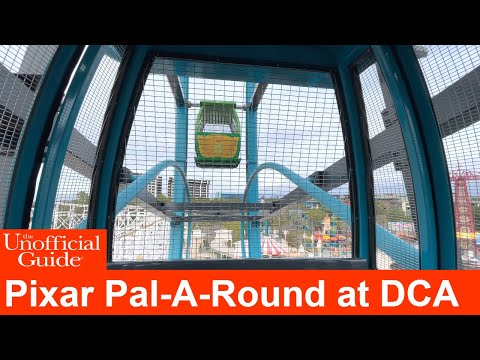 Pixar Pal-A-Round Swinging Cars at Disney California Adventure 2023 4K POV