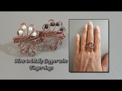 How to make Copper wire Finger Rings at Home/ Beautiful Simple Copper  Rings