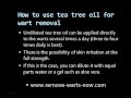 Tea Tree Oil Warts Removal 