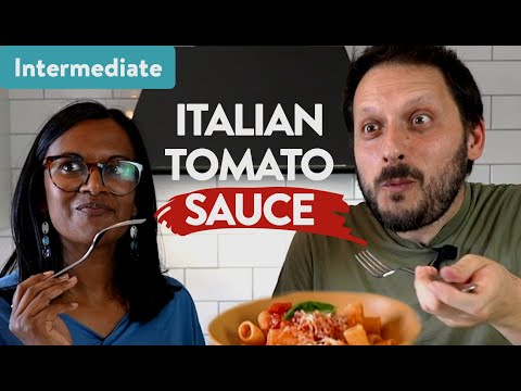 Quick and simple Italian pasta sauce: learn Italian and cook!