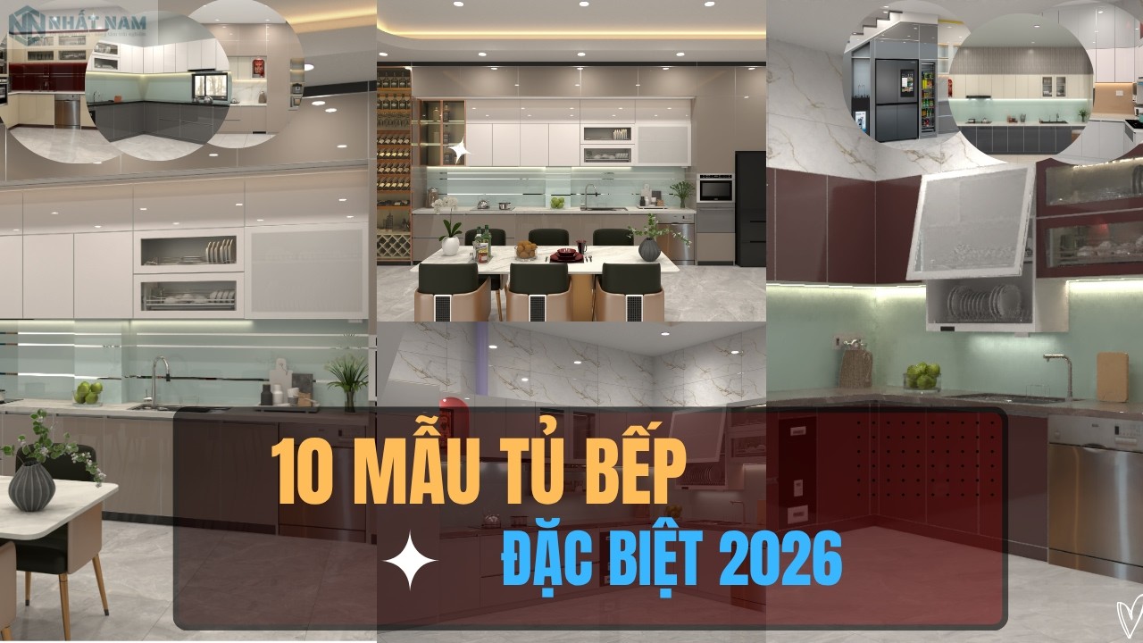 10 Mẫu Tủ Bếp Inox Cánh Kính Bền, Đẹp Năm 2026