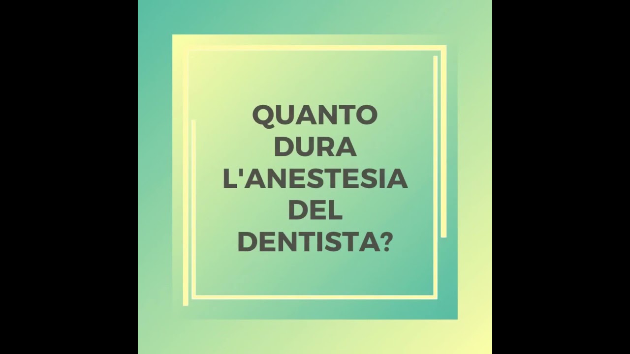 Quanto dura l'anestesia del dentista🤔❓