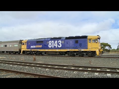 MK82: 8143 & The ARTC AK Track Test Cars Depart Gheringhap - PoathTV Australian Trains & Railways