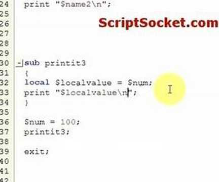 Perl Tutorial 92 - Set Scope with My & Local in Subroutines