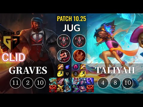 GEN Clid Graves vs Taliyah Jungle - KR Patch 10.25