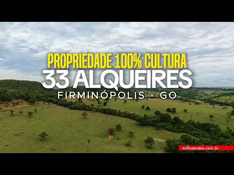 Propriedade 100% cultura, terra forte 33 Alqueires (159,72 Ha) Firminópolis - GO#fazendaavenda #agro