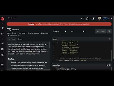 Codewars Welcome Python 8 Kyu