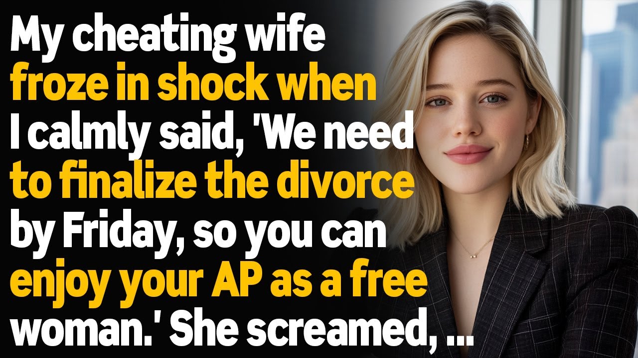 My cheating wife froze in shock when I calmly said, 'We need to finalize the divorce by Friday...