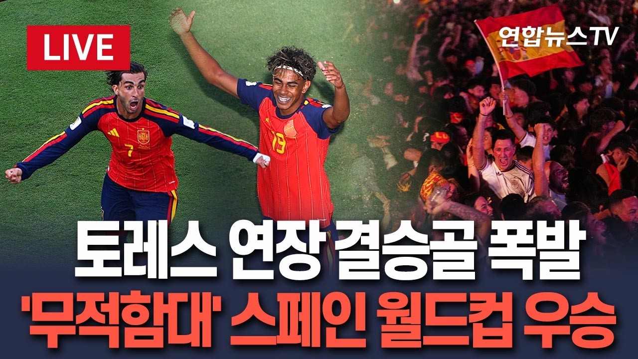[????생중계] '무적함대' 스페인 월드컵 우승…토레스 연장 결승골 폭발｜스페인 16년 만에 우승…아르헨에 1-0 연장승 / 연합뉴스TV(YonhapnewsTV)