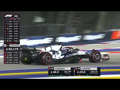 Both Red Bulls are OUT in Q2 at Singapore gp Qualifying (Directed by Liam Lawson)