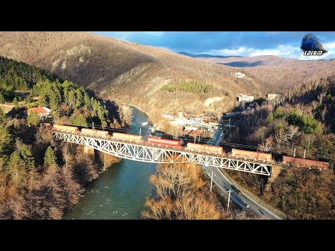 🚁🚊🏔LEMA 480 008-8 & Marfar DB Cargo Freight Train in Defileul Jiului/Jiu Canyon - 30 January 2021