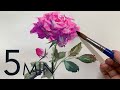 [Eng sub] 5min Easy Watercolor |  Rose flower