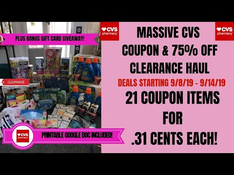 MASSIVE CVS EXTREME COUPON HAUL & 75% OFF CLEARANCE~DEALS STARTING 9/8/19~TONS OF CHEAP & FREE ❤️ Video