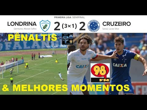 LONDRINA 2 x 2 CRUZEIRO (3 x 1 on Penalties) Highlights of the Primeira Liga 2017 Semifinal