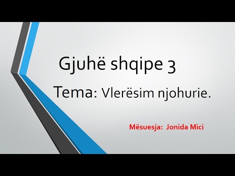 Gjuhe shqipe 3 Vleresim njohurie