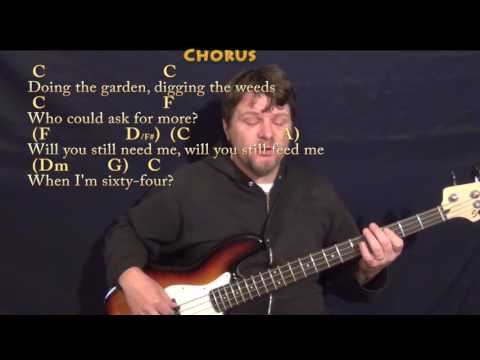 When I'm Sixty-Four (The Beatles) Bass Guitar Cover Lesson in C with Chords/Lyrics