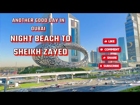 Sheikh Zayed Road Dubai| Dubai UAE 🇦🇪 | Night Beach jumeirah Dubai | Driving Tour | 4K |2023 Ep.13