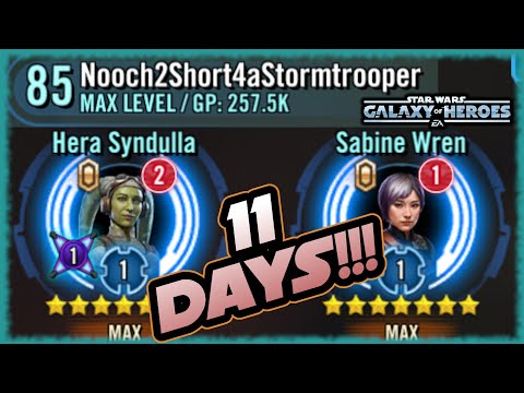 WOW!!!  Level 85 in Eleven Days with 2 Relic Characters in Star Wars Galaxy of Heroes!!!