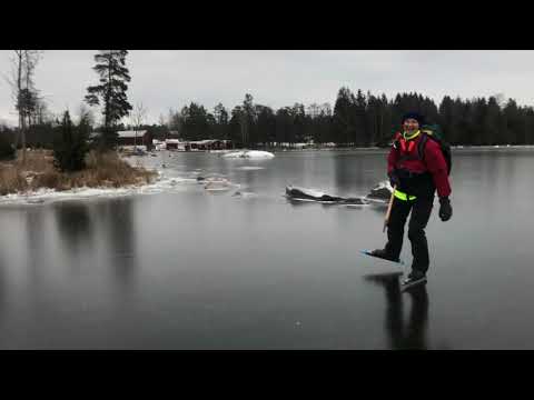 2021-01-18 Långfärdsskridskotur "Örebro Långfärdsskridskoåkare". Valen runt start vid Lungersudde.