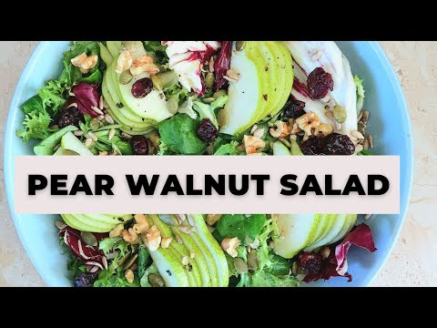 5 Minute Pear Walnut Salad With Maple Mustard Dressing - Flavours Treat