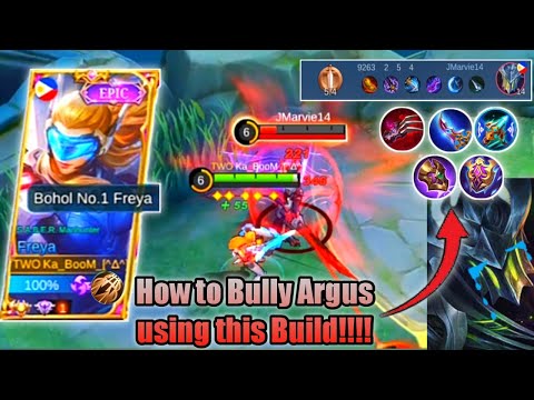 Freya V.s Argus🔥🔥|Broken Build| Freya inspire is OP|Top Global Freya|Mlbb |Must Watch✓✓